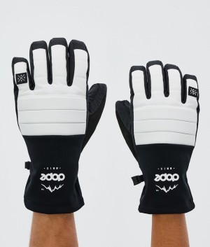 Men Dope Ace Snow Gloves White / Black | GCMXDTO-73