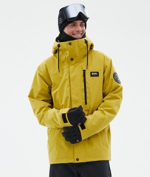 Men Dope Blizzard Full Zip Ski Jackets Yellow | JRNIKUE-23