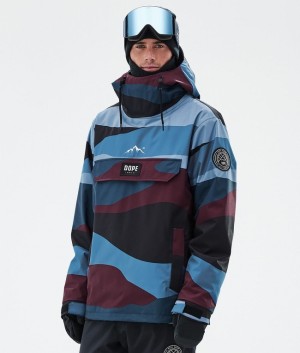 Men Dope Blizzard Snowboard Jackets Burgundy / Blue | VRHKYTU-81