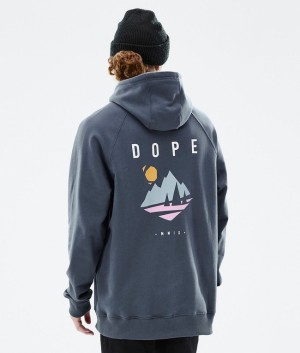 Men Dope Common 2022 Hoodie Blue / Deep Green | VFYRLTU-02