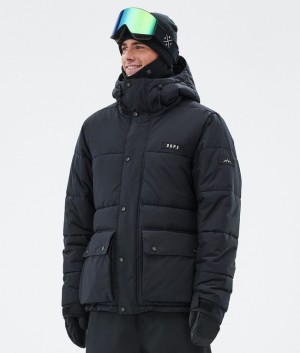 Men Dope Puffer Full Zip Ski Jackets Black | EBUPLXK-86