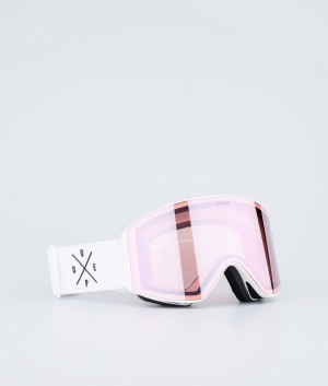 Men Dope Sight 2023 Snow Goggles White / White / Pink | GDRLOJB-19