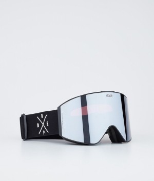 Men Dope Sight Snow Goggles Black / Silver | QILCSBV-49