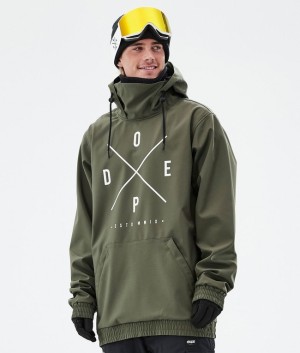 Men Dope Yeti Snowboard Jackets Olive / Green | WJHAGZU-80