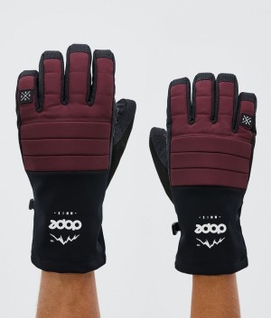 Women Dope Ace Snow Gloves Burgundy | OLPICYK-93