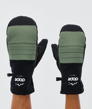 Women Dope Ace Snow Gloves Green | PXYOMWK-32