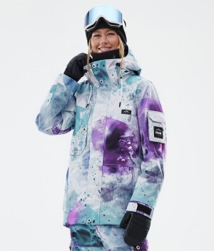 Women Dope Adept W Snowboard Jackets Green / Purple | EDPTXLG-78