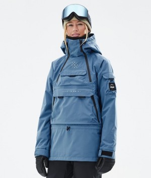 Women Dope Akin W Snowboard Jackets Blue / Grey | GDKAFWS-93