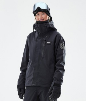 Women Dope Blizzard W Full Zip Snowboard Jackets Black | RSXKBNO-35