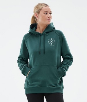 Women Dope Common W Hoodie Green | LMJWAED-39