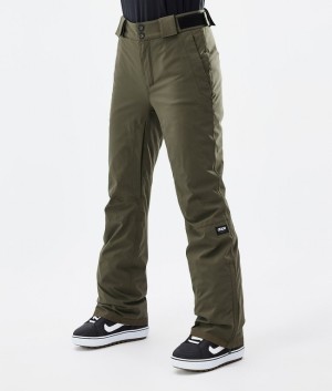 Women Dope Con W 2022 Snowboard Pants Olive / Green | XQPFSEW-37