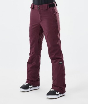 Women Dope Con W Snowboard Pants Burgundy | LBXGZMD-89