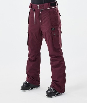 Women Dope Iconic W Ski Pants Burgundy | ZMLHPDX-63