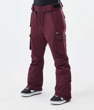 Women Dope Iconic W Snowboard Pants Burgundy | GPEIWSM-54