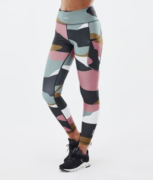 Women Dope Lofty Tech Leggings Gold / Pink | EHNDCSX-79