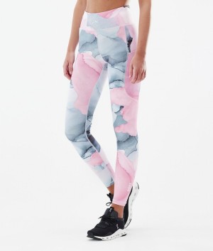 Women Dope Lofty Tech Leggings Pink / Grey / White | TSLBIXZ-54