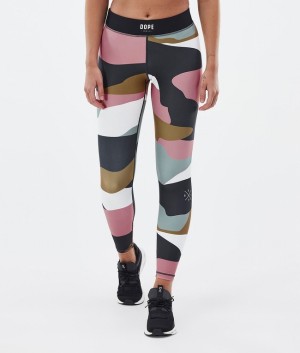 Women Dope Razor Leggings Gold / Pink | WIMRQSD-49