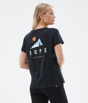 Women Dope Standard W T-shirts Black | GZXIQAM-36