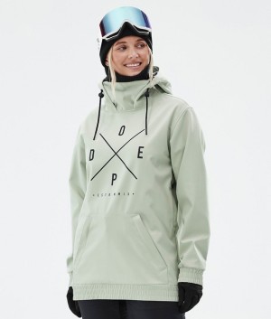 Women Dope Yeti W Snowboard Jackets Green | XWHKCVO-82