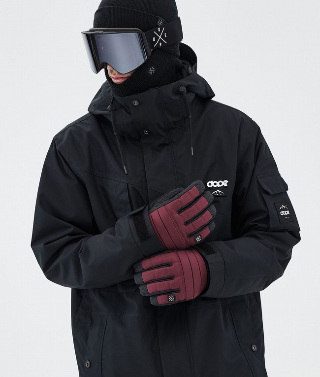 Men Dope Ace Snow Gloves Burgundy | ISEMRWK-12