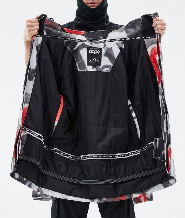 Men Dope Adept Ski Jackets Black / Red | IGTDMUE-47