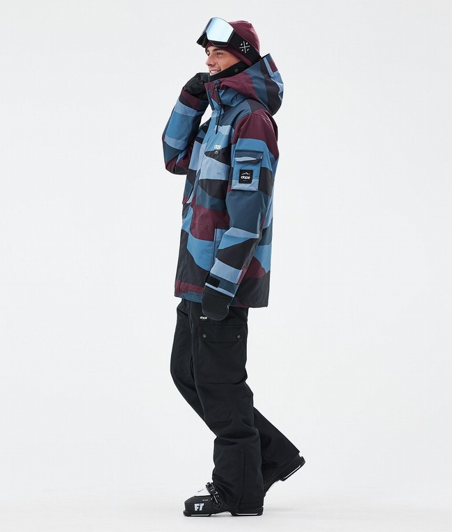 Men Dope Adept Ski Jackets Burgundy / Blue | JPKLUSQ-17