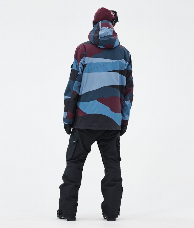 Men Dope Adept Ski Jackets Burgundy / Blue | JPKLUSQ-17