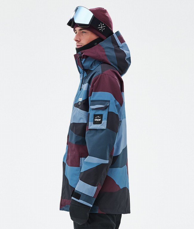 Men Dope Adept Ski Jackets Burgundy / Blue | JPKLUSQ-17