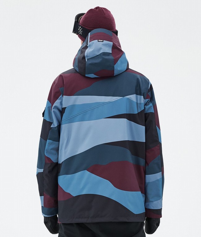 Men Dope Adept Ski Jackets Burgundy / Blue | JPKLUSQ-17