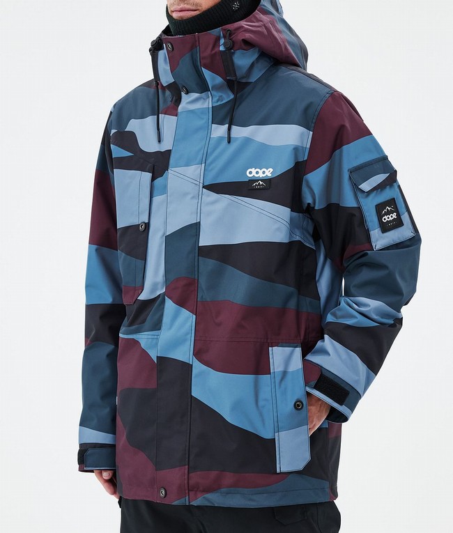 Men Dope Adept Ski Jackets Burgundy / Blue | JPKLUSQ-17