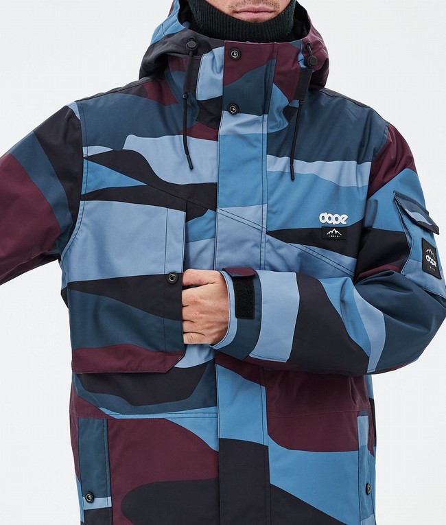 Men Dope Adept Ski Jackets Burgundy / Blue | JPKLUSQ-17