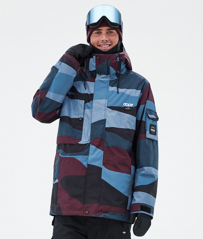 Men Dope Adept Ski Jackets Burgundy / Blue | JPKLUSQ-17