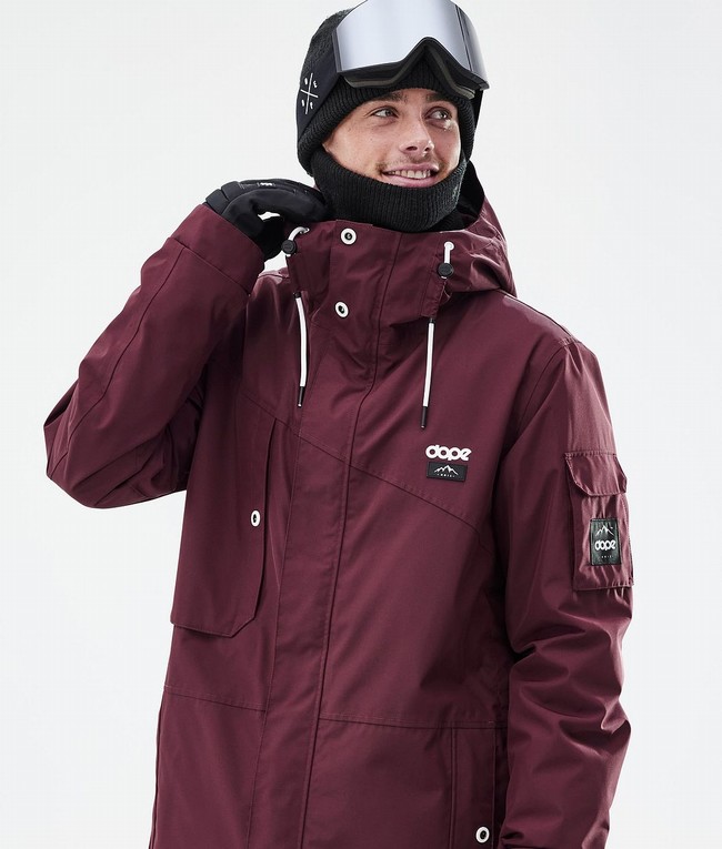 Men Dope Adept Ski Jackets Burgundy | QKXNHFB-27