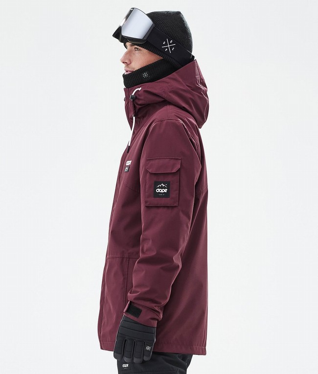 Men Dope Adept Ski Jackets Burgundy | QKXNHFB-27