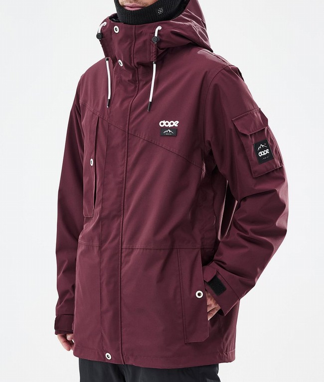 Men Dope Adept Ski Jackets Burgundy | QKXNHFB-27