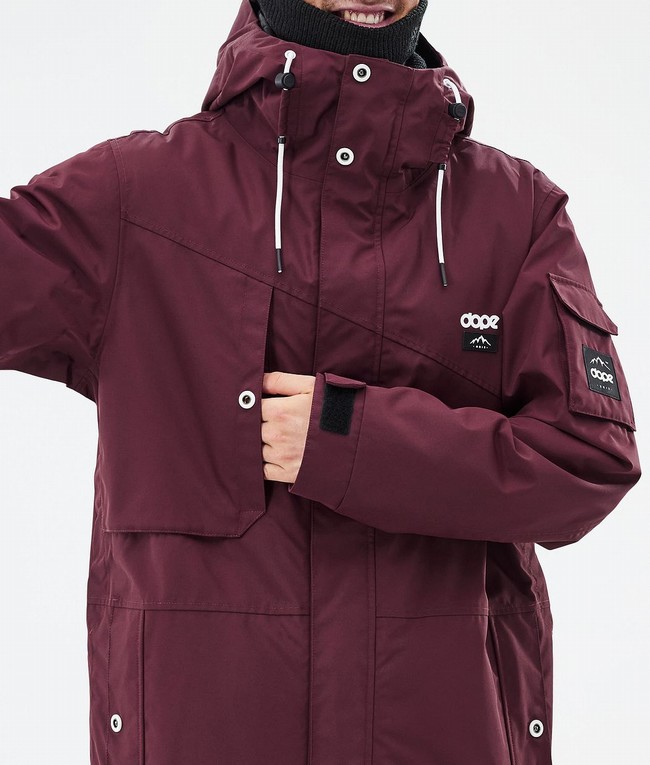 Men Dope Adept Ski Jackets Burgundy | QKXNHFB-27