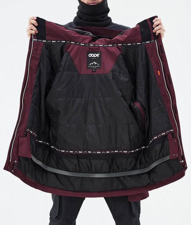 Men Dope Adept Ski Jackets Burgundy | QKXNHFB-27