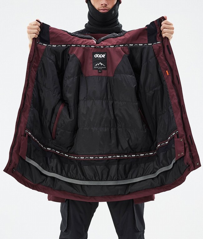 Men Dope Adept Ski Jackets Burgundy | RALINZJ-86