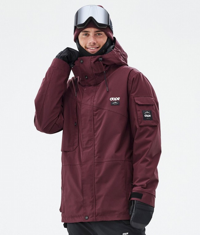 Men Dope Adept Ski Jackets Burgundy | RALINZJ-86