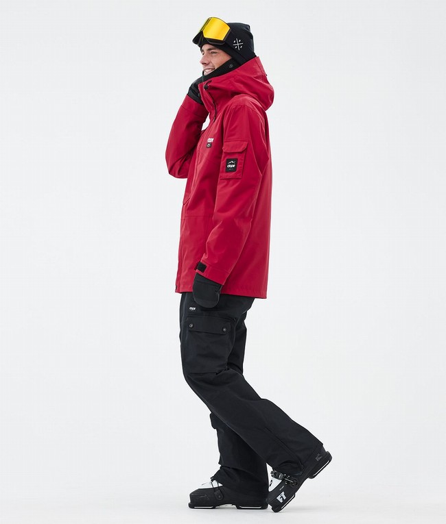 Men Dope Adept Ski Jackets Deep Red | XFCLEHP-27