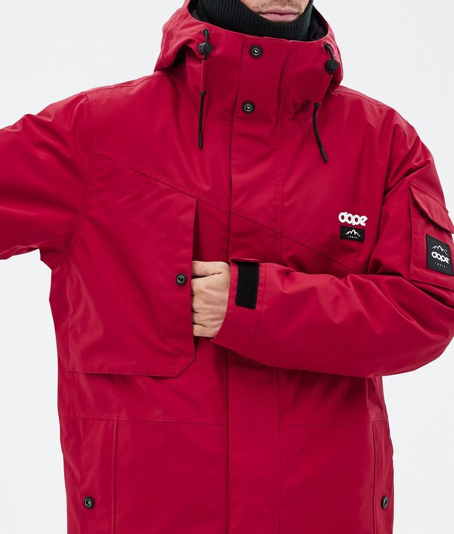 Men Dope Adept Ski Jackets Deep Red | XFCLEHP-27