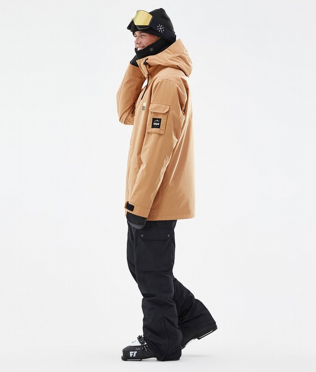 Men Dope Adept Ski Jackets Khaki / Yellow | LTHOFPA-82