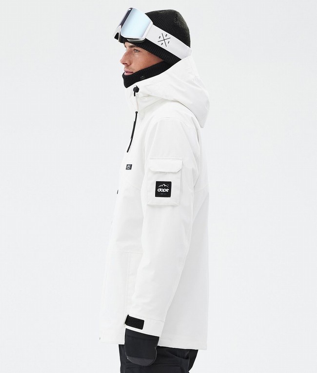 Men Dope Adept Ski Jackets White | SYIHGVJ-97