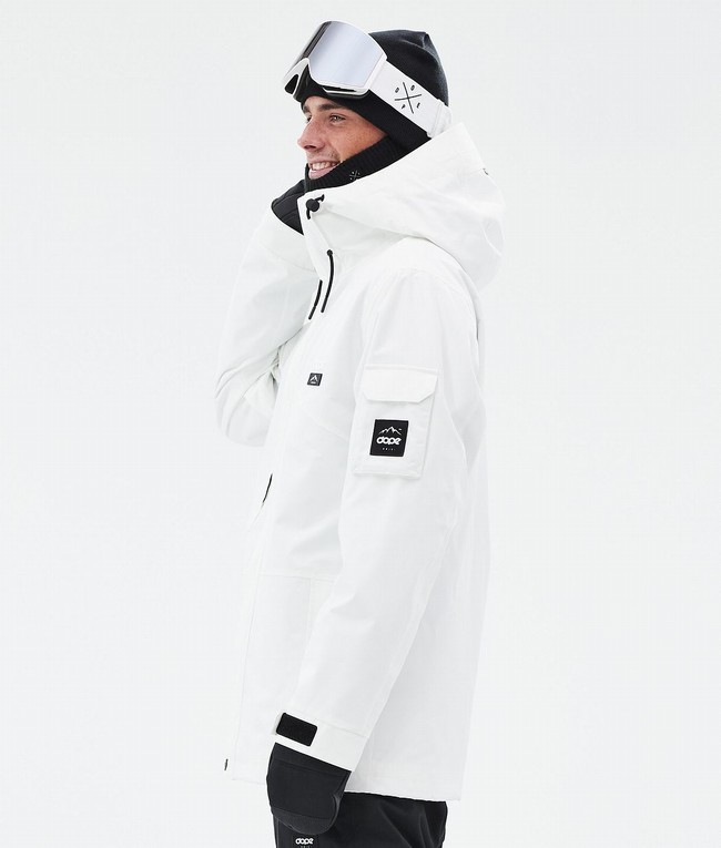 Men Dope Adept Ski Jackets White | TSPCFWB-84