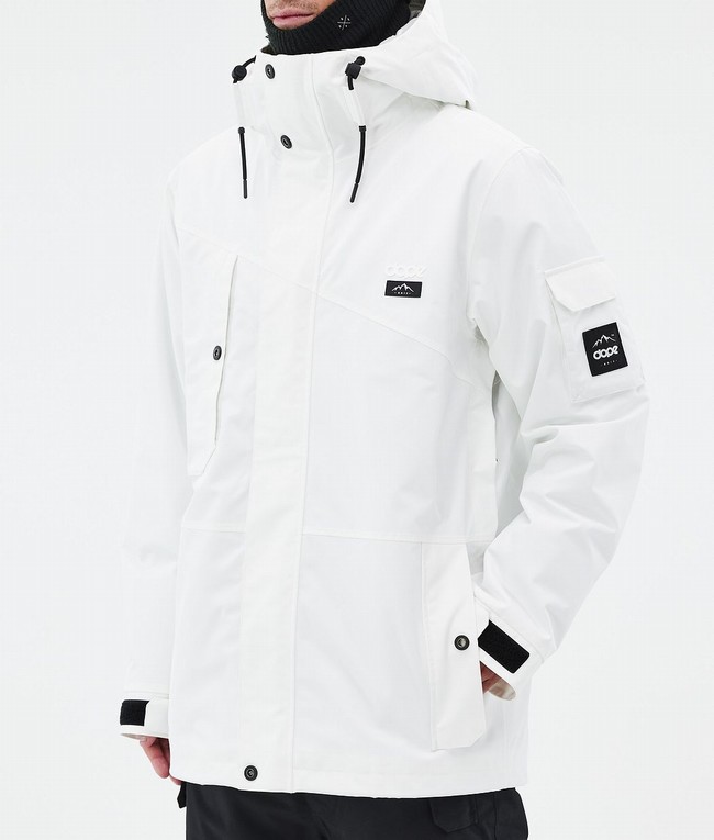 Men Dope Adept Ski Jackets White | TSPCFWB-84