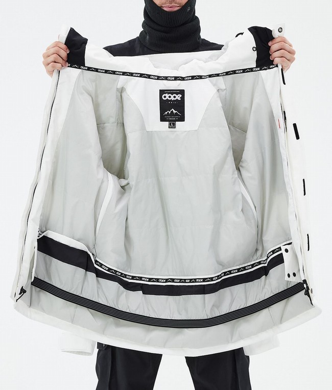 Men Dope Adept Ski Jackets White | TSPCFWB-84