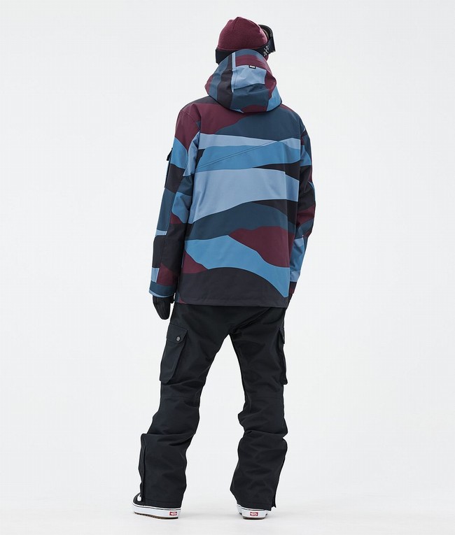 Men Dope Adept Snowboard Jackets Burgundy / Blue | TADHCEO-27