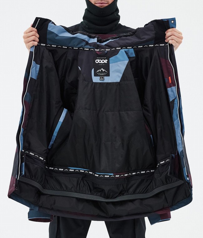 Men Dope Adept Snowboard Jackets Burgundy / Blue | TADHCEO-27