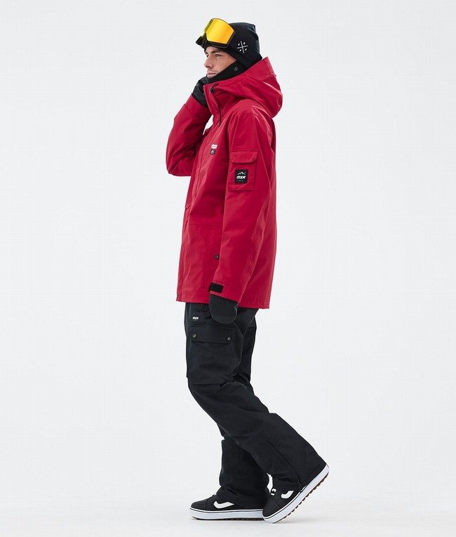 Men Dope Adept Snowboard Jackets Deep Red | YZODTXM-20