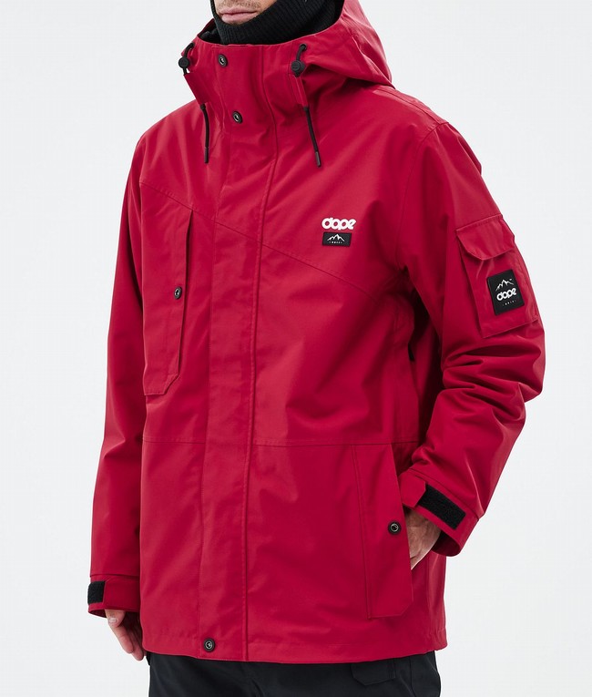 Men Dope Adept Snowboard Jackets Deep Red | YZODTXM-20